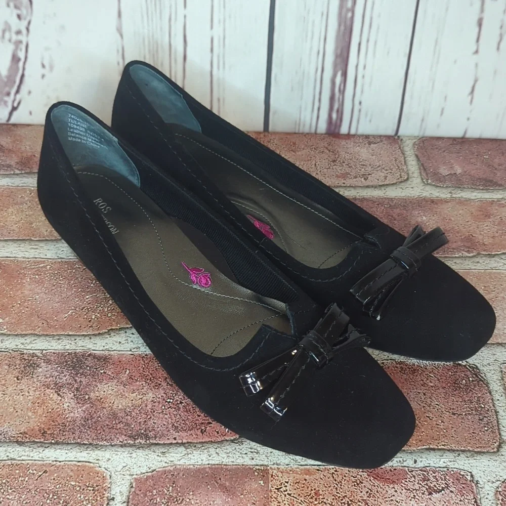 The Tulane Black Suede Super Slim Size 8.5 Narrow Foot by‎ Ros Hommerson